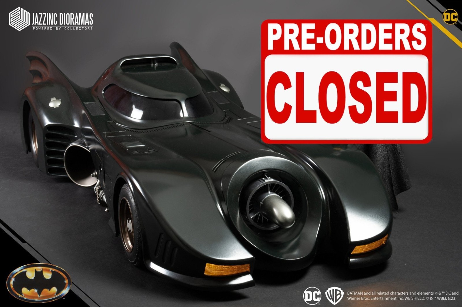 JazzInc 1989 Batman Batmobile 1/6 sigillato in fabbrica MISB