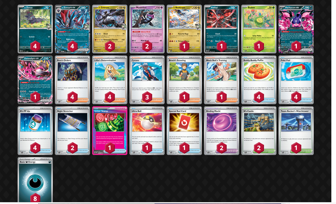 Mazzo Pokemon competitivo Tcg Zoroark 35° a jcs forte veloce tonnellate di opzioni!!!!