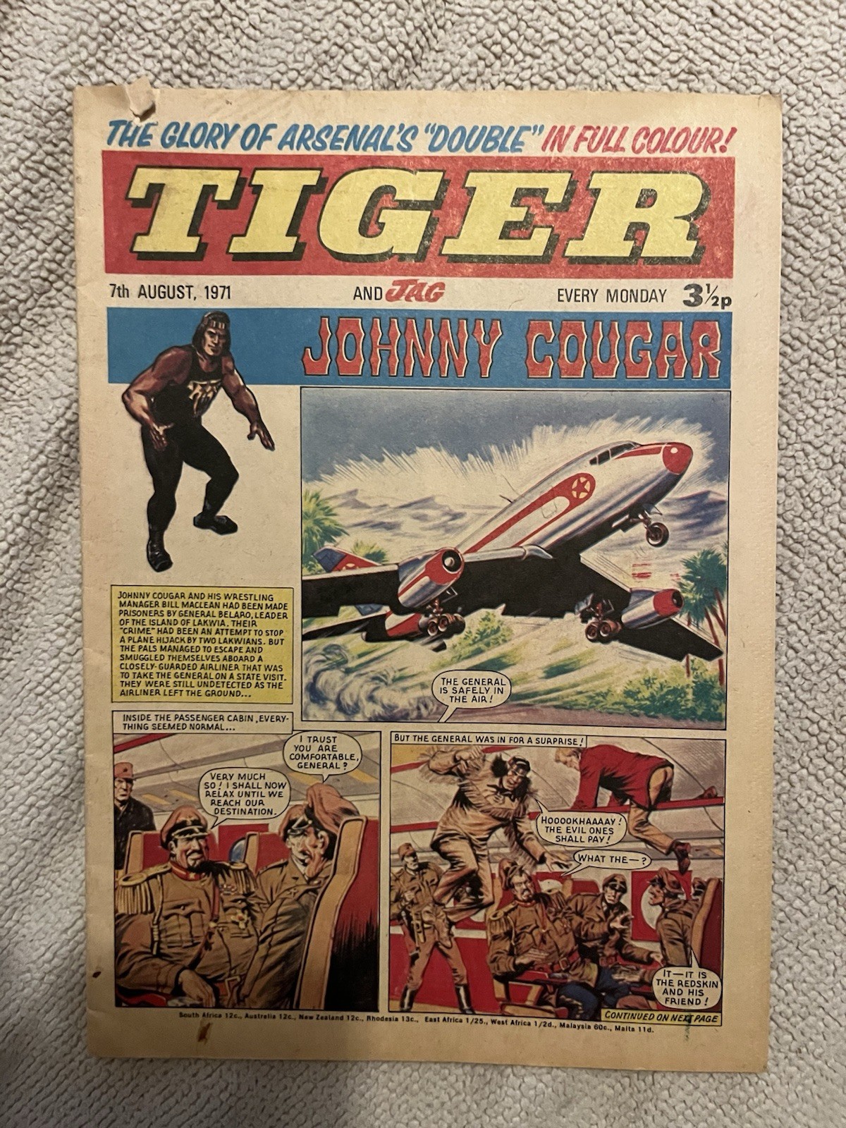 Tiger Comic 7th August 1971 FN