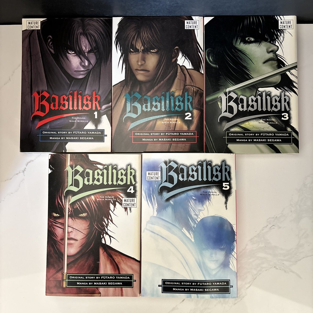 Basilisk: The Kouga Ninja Scrolls Manga Lotto Vol 1-5 Inglese Yamada Segawa
