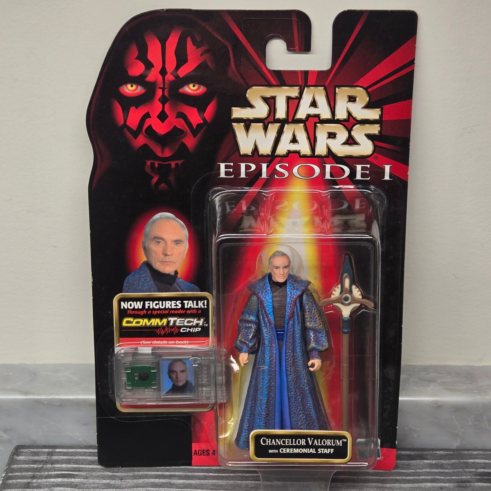 1998 Star Wars Episodio I Cancelliere Valorum Modellino CommTech Hasbro, NUOVO