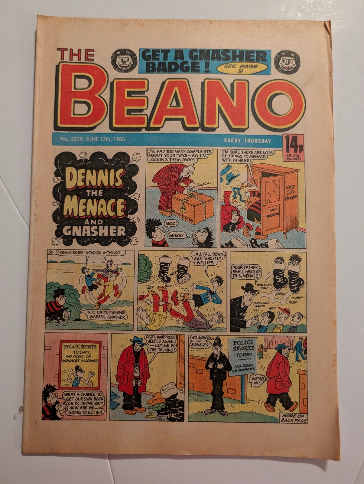 Beano Comic No 2239, June 15th 1985.