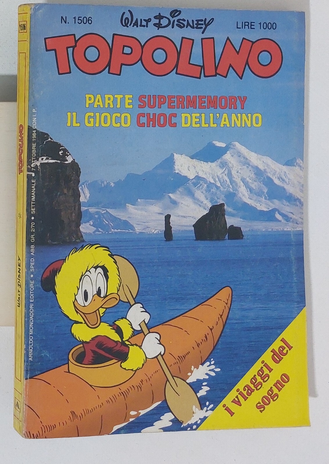 65084 TOPOLINO libretto n. 1506 - Mondadori 1984 + TESSERE SUPERMEMORY