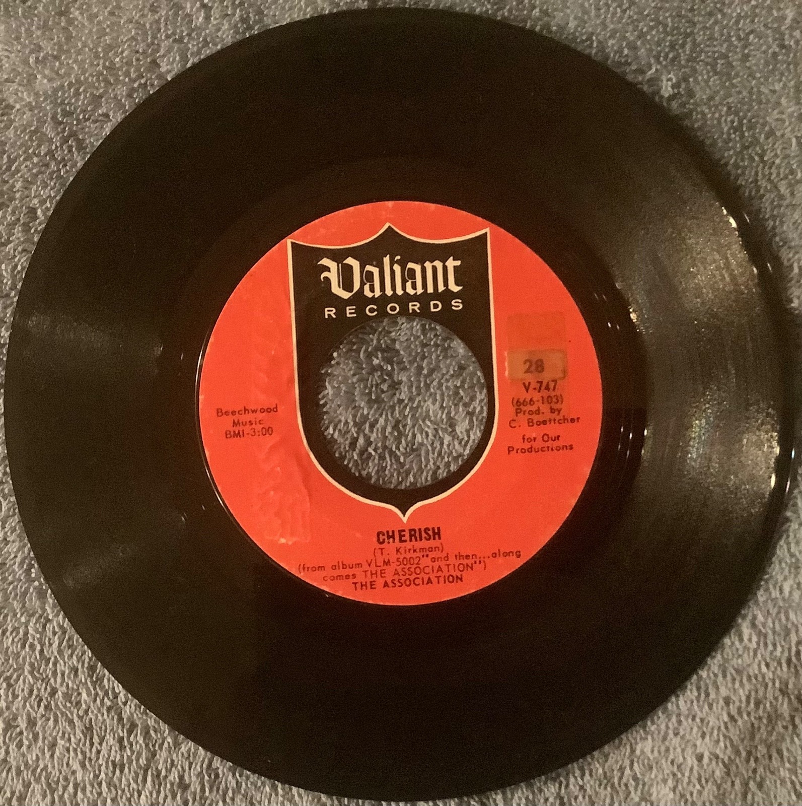 THE ASSOCIATION - Cherish / Don't Blame It On Me, Valiant, V-747, 45 RPM TESTED