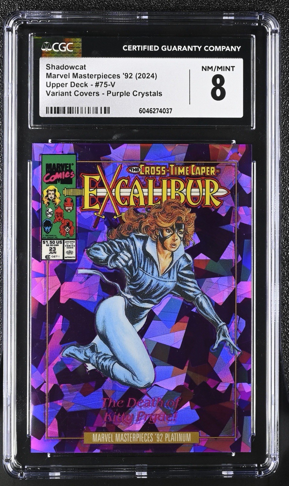 2024 Marvel Masterpieces 92 Platinum Shadowcat Purple Crystals Variant /25 CGC 8