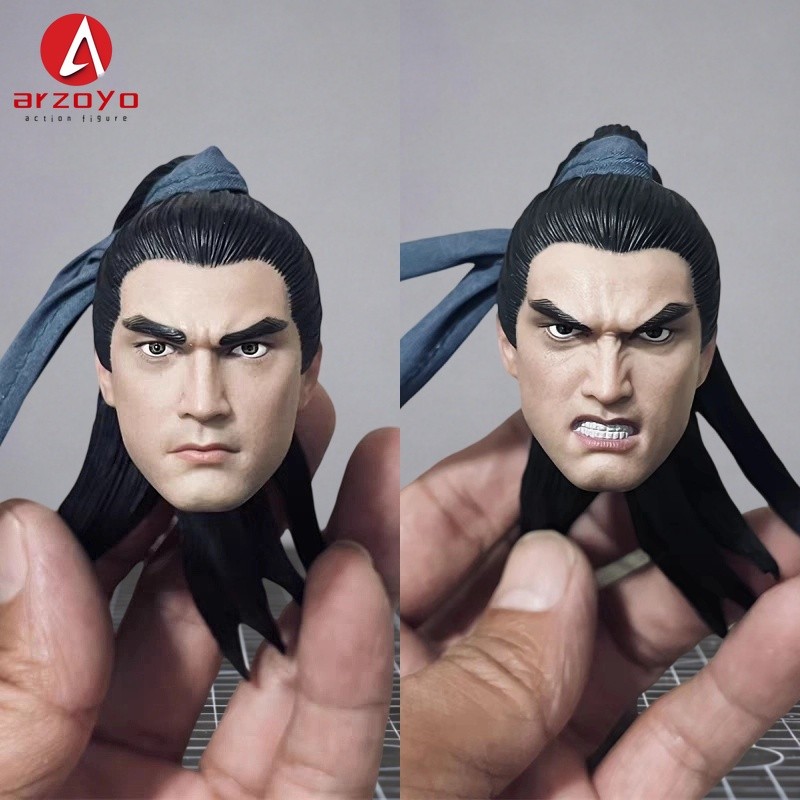 Modellino scultura testa Zhao Yun eroe antico cinese maschio 1/6 misura figure 12"