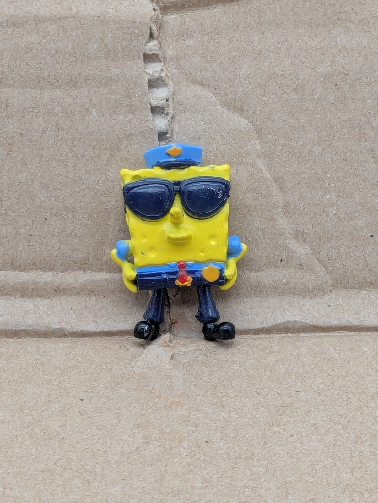 Modellino polizia Spongebob Squarepants poliziotto 2" PVC Viacom 2003