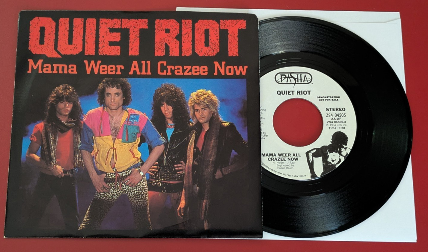 QUIET RIOT Mama Wear All Crazee Now 7" SINGLE VINYL RECORD Picture Sleeve PROMO