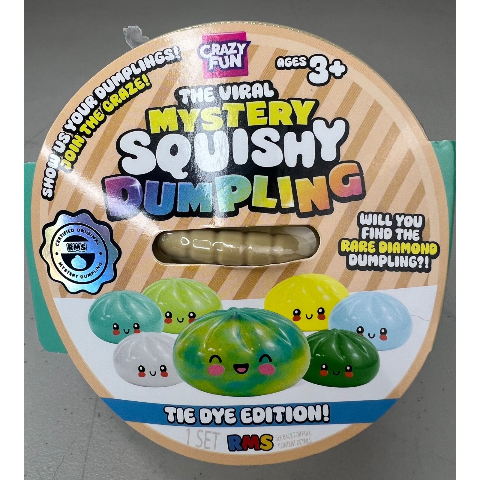 NUOVO RMS Crazy Fun Mystery Squishy Dumpling Tie Dye Edition Blind Pack autentico