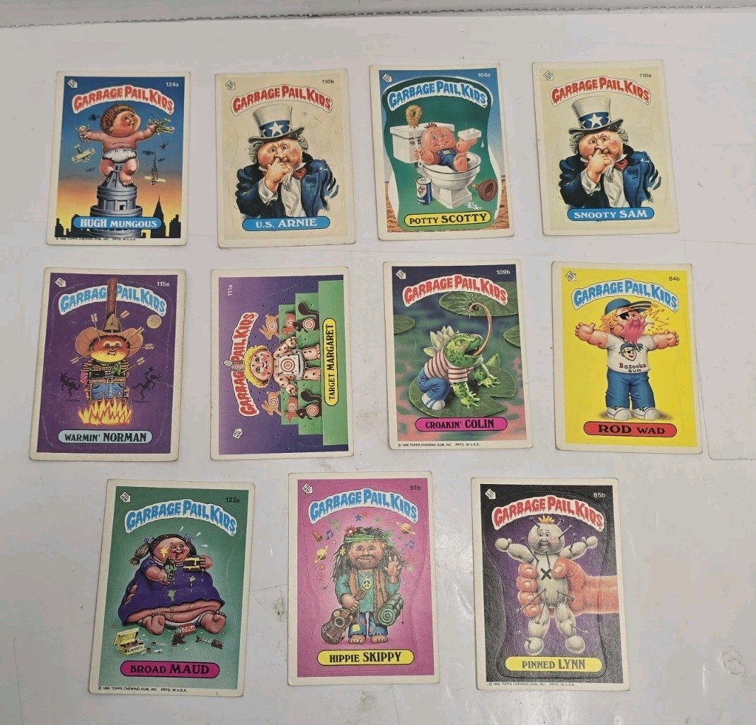 Carte Garbage Pail Kids serie 3, 1986, lotto di 11 Gpk lotto 1