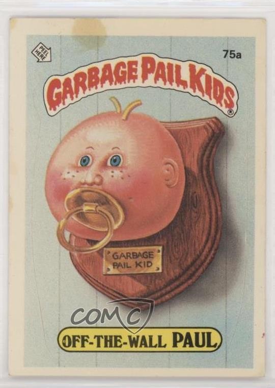 Spazzatura secchio bambini 1985 serie 2 fuori muro Paul (Jolted Joel Puzzle Back) 02yu