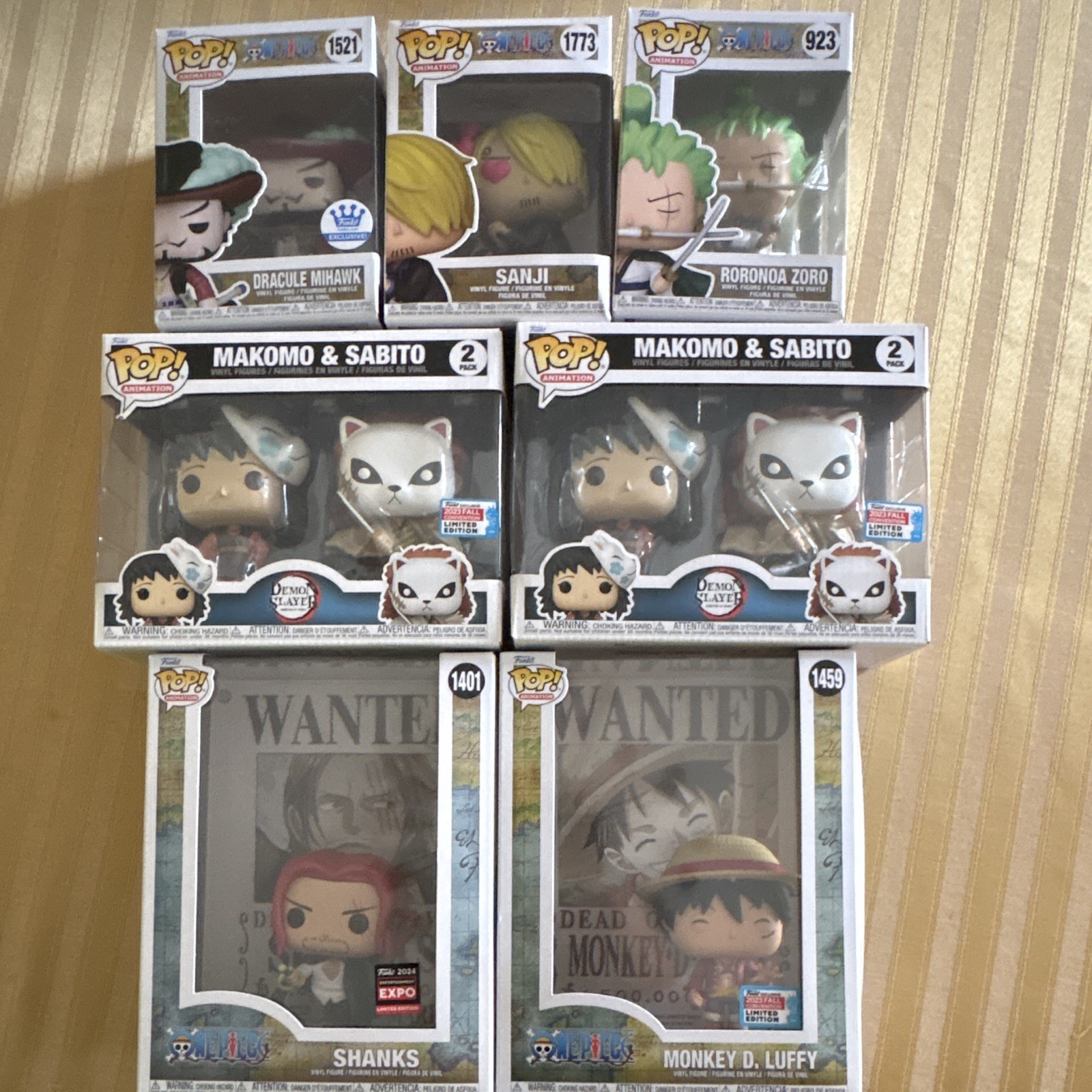 Funko Pop! Animation One Piece/Demon Slayer lotto 2-Pack Excl LE