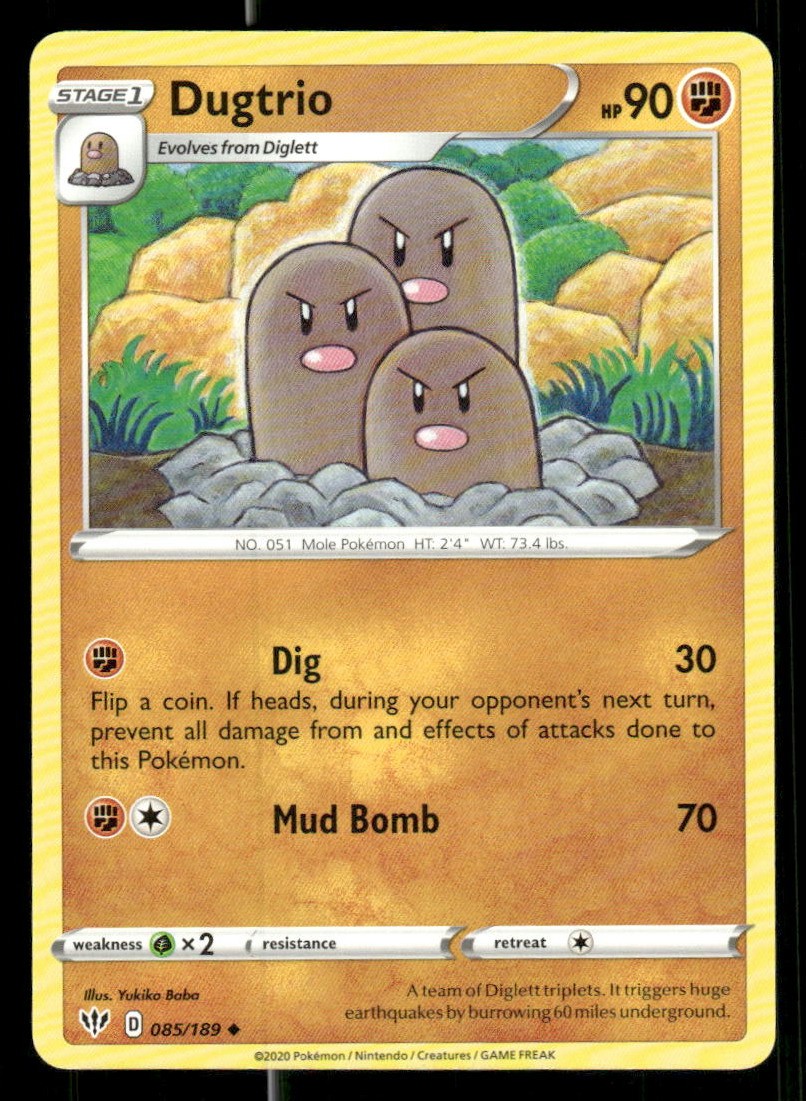 Dugtrio Darkness Ablaze 085/189 Uncommon Pokémon — English NM
