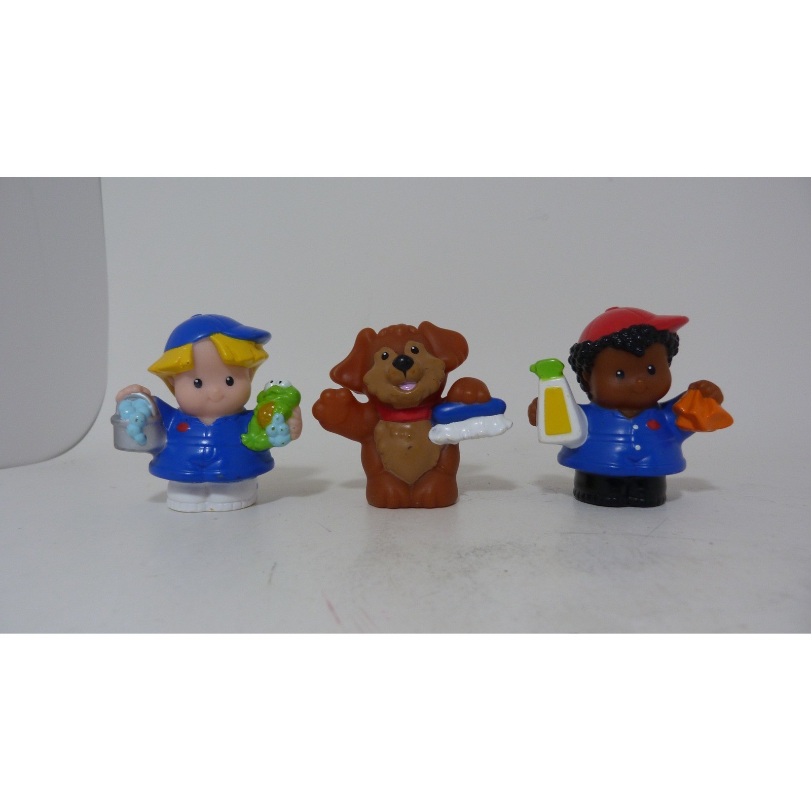 Fisher Price Little People Car Wash Figures Set Girl Boy Dog Grooming 3pc