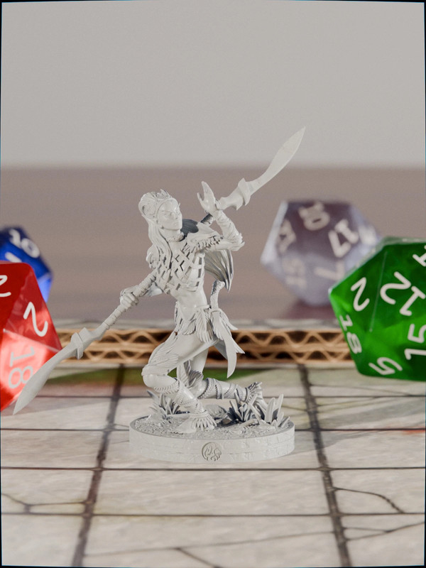 Miniatura 32mm in resina per D&D / GdR – 045 - Elfa/Mezzelfa Ladra – Stampata in 3D
