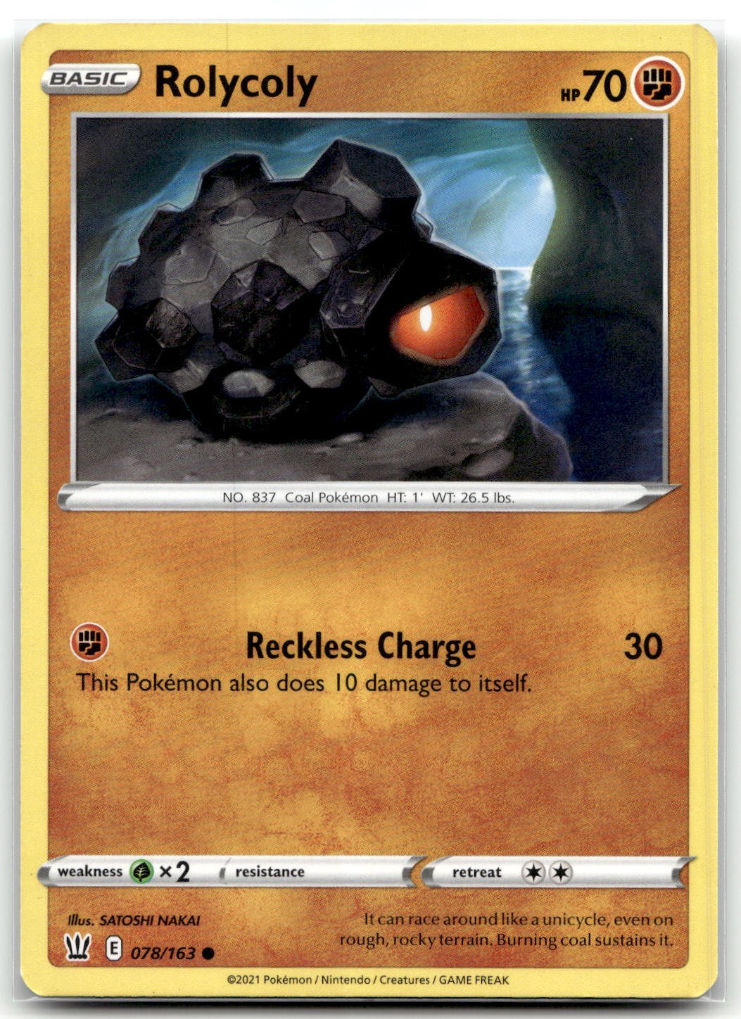 Rolycoly 078/163 SWSH05: Stili di Battaglia Pokemon Comune TCG NM