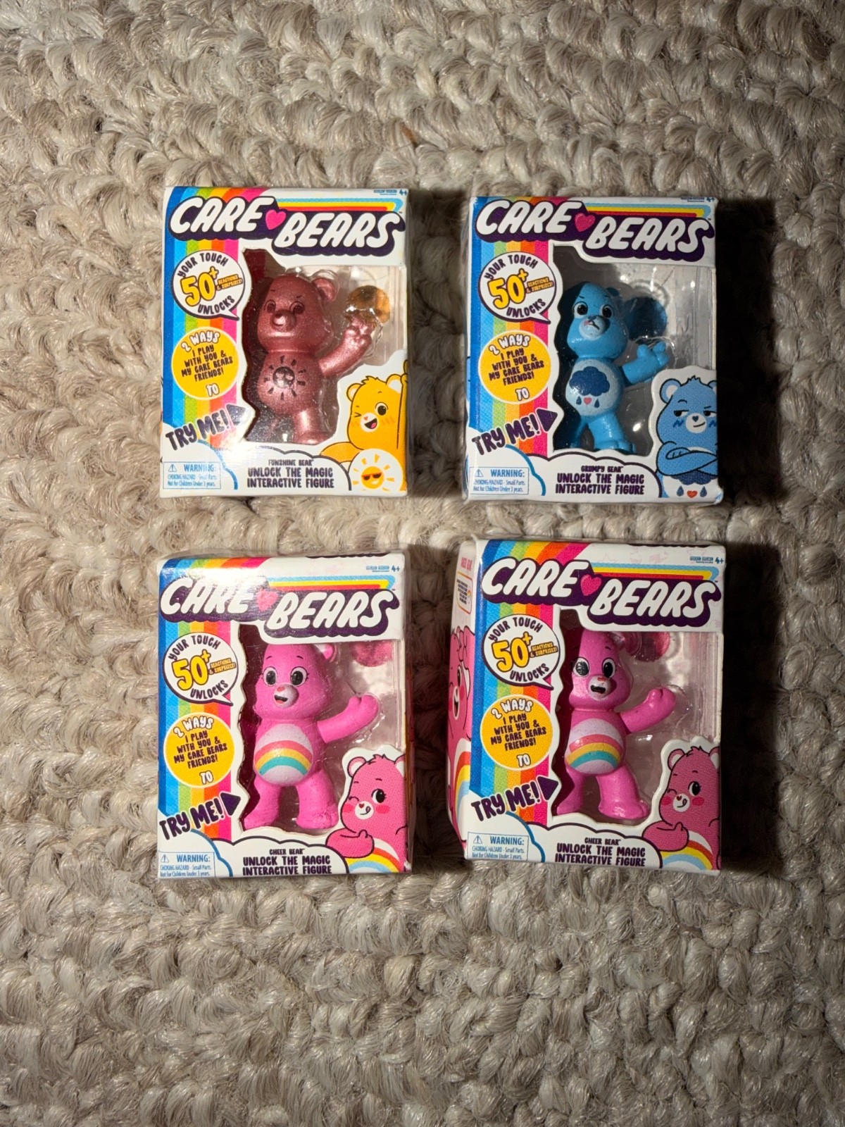 Zuru Toy Mini Brands Care Bears Lot of 4 Metallic Rose Gold Blue Pink Brand New