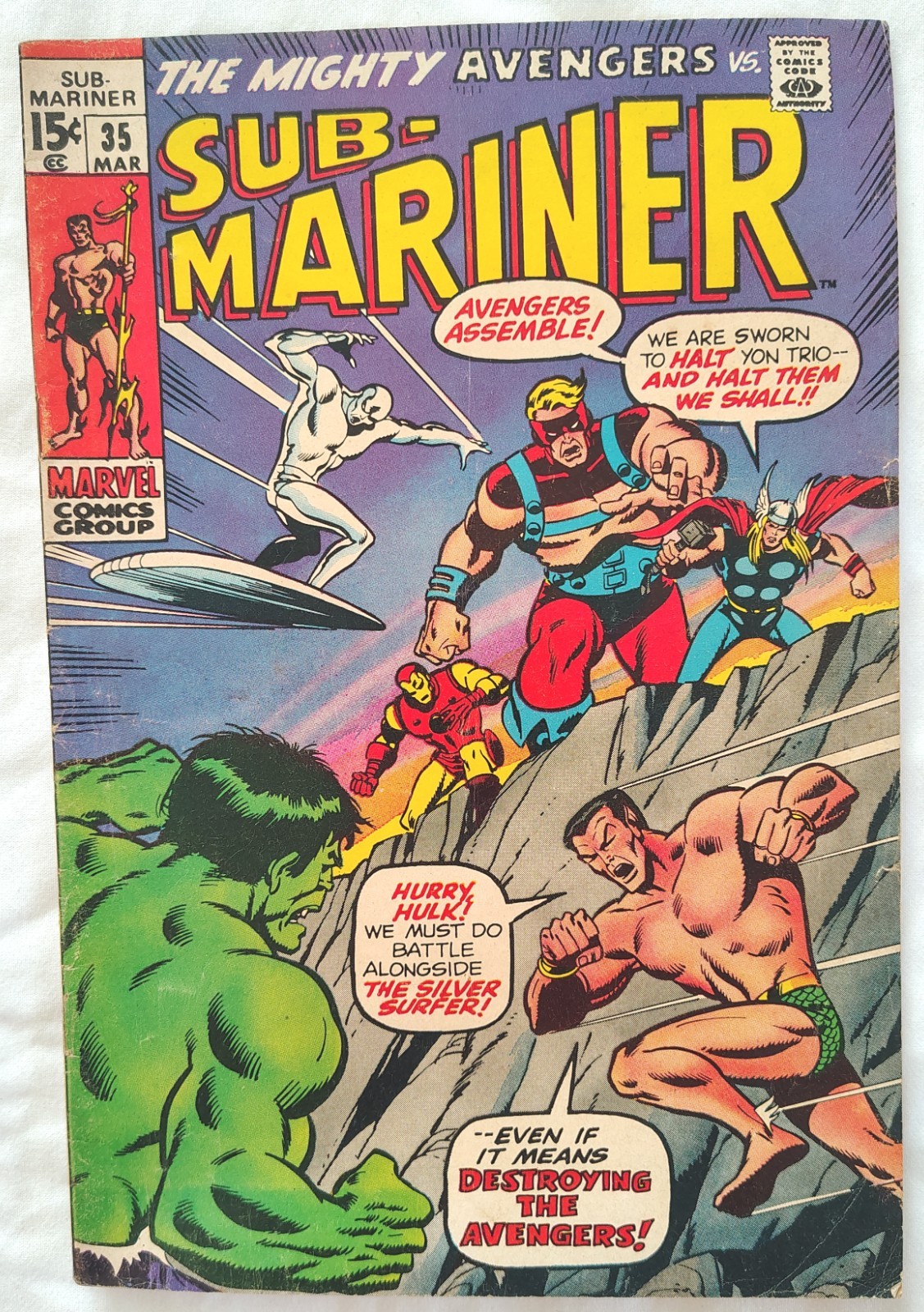 Sub-Mariner #35 1971 fumetto vintage Marvel Hulk Silver Surfer Avengers Iron Man