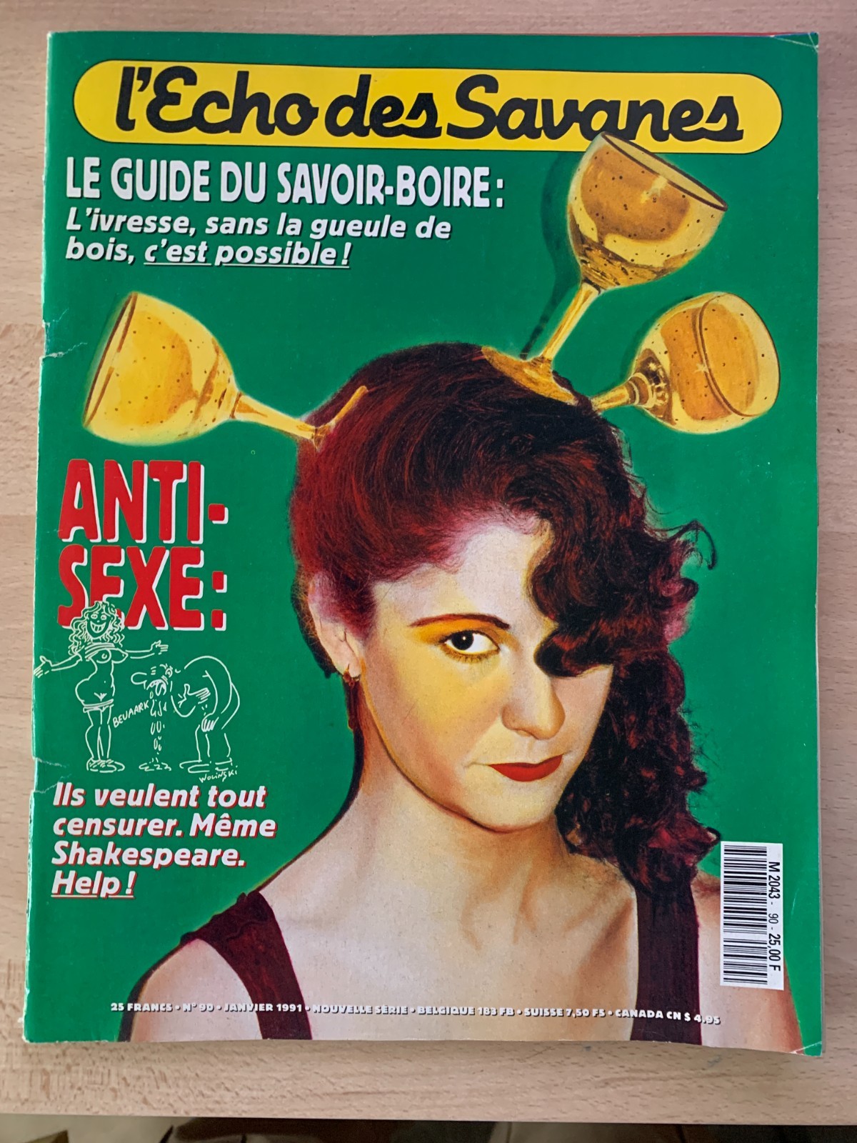 B.D Magazine "L'Echo des Savanes" n°90 de 1/1991; Le guide du savoir boire