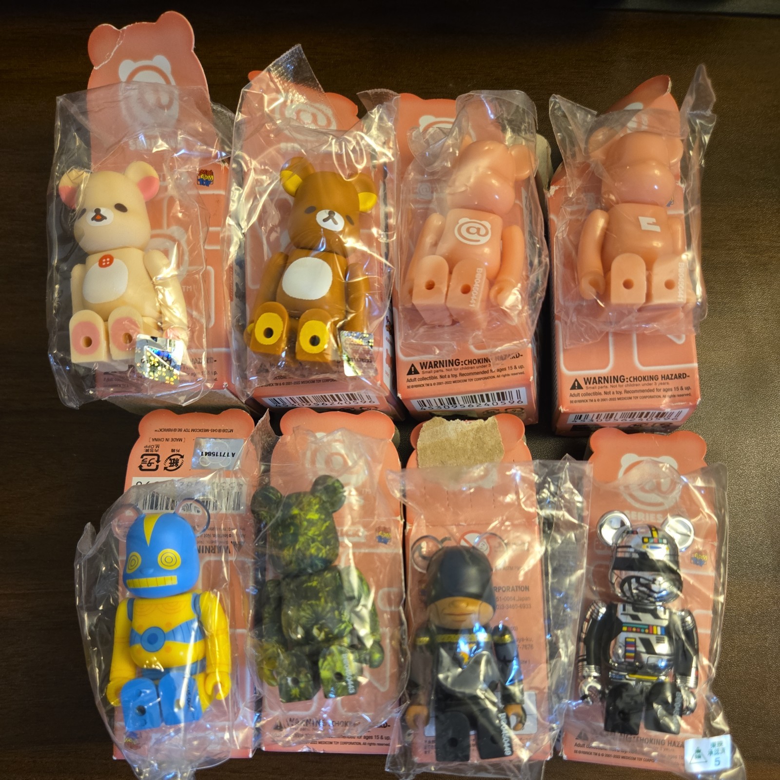 Medicom 100% Be@rbrick Series 45 Lot Of 8 Secret Soft Vinyl Plus 7