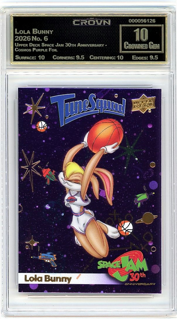 2026 Lola Bunny #6 Upper Deck Space Jam 30th Anniversary Cosmos Purple Foil Crow