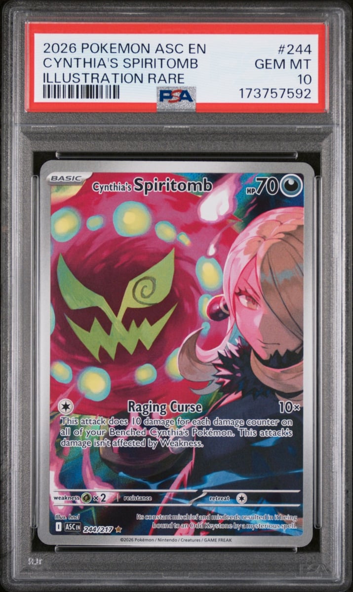 2026 POKEMON ASC EN-ASCENDED HEROES ILLUSTRAZIONE RARA CYNTHIA'S SPIRITOMB PSA 10
