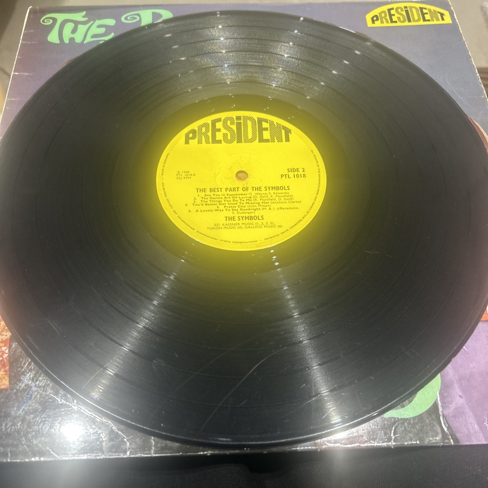 The Symbols - The Best Part Of The Symbols (1968 UK 1st Press LP PTL 1018).