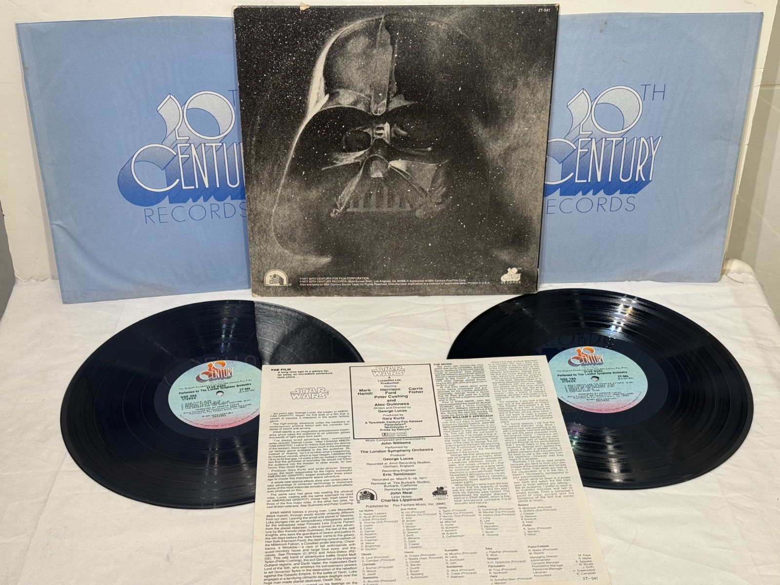 STAR WARS ORIGINAL MOVIE SOUNDTRACK 1977 2 LP RECORD SET HIGHLY PRESERVED VINYL 