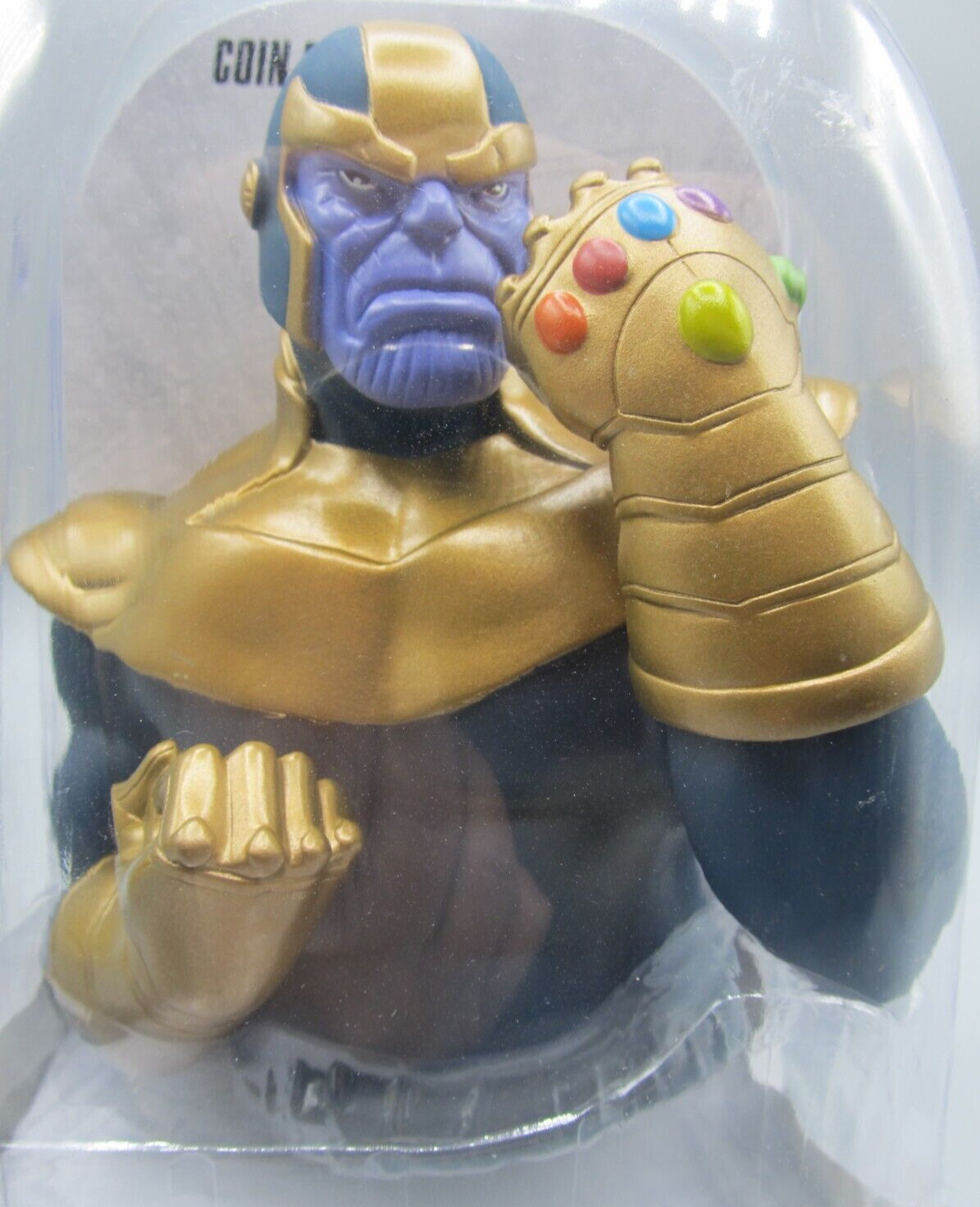 MARVEL AVENGERS THANOS COIN BANK 6" BUST INFINITY STONES GAUNTLET NEW