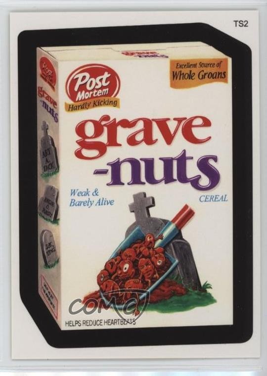 2009 Wacky Packages Cartoline Serie 3 Carte Bonus Post Mortem Grave-Nuts ex1