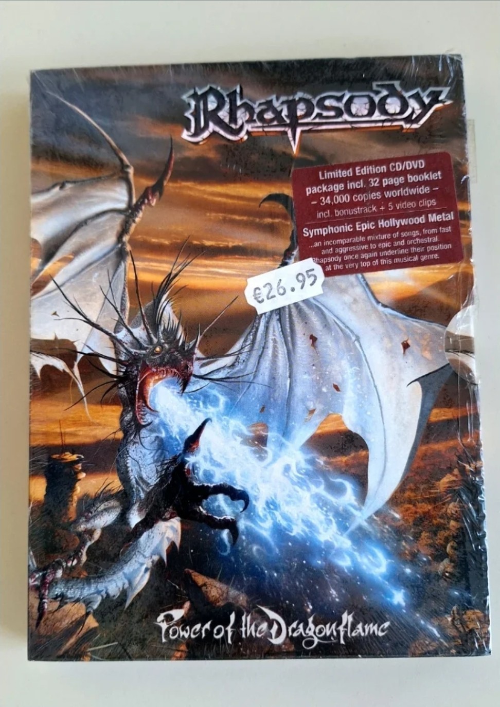 Rhapsody Power of the Dragonflame CD/DVD Ltd Digibook SIGNED Fabio Lione MINT