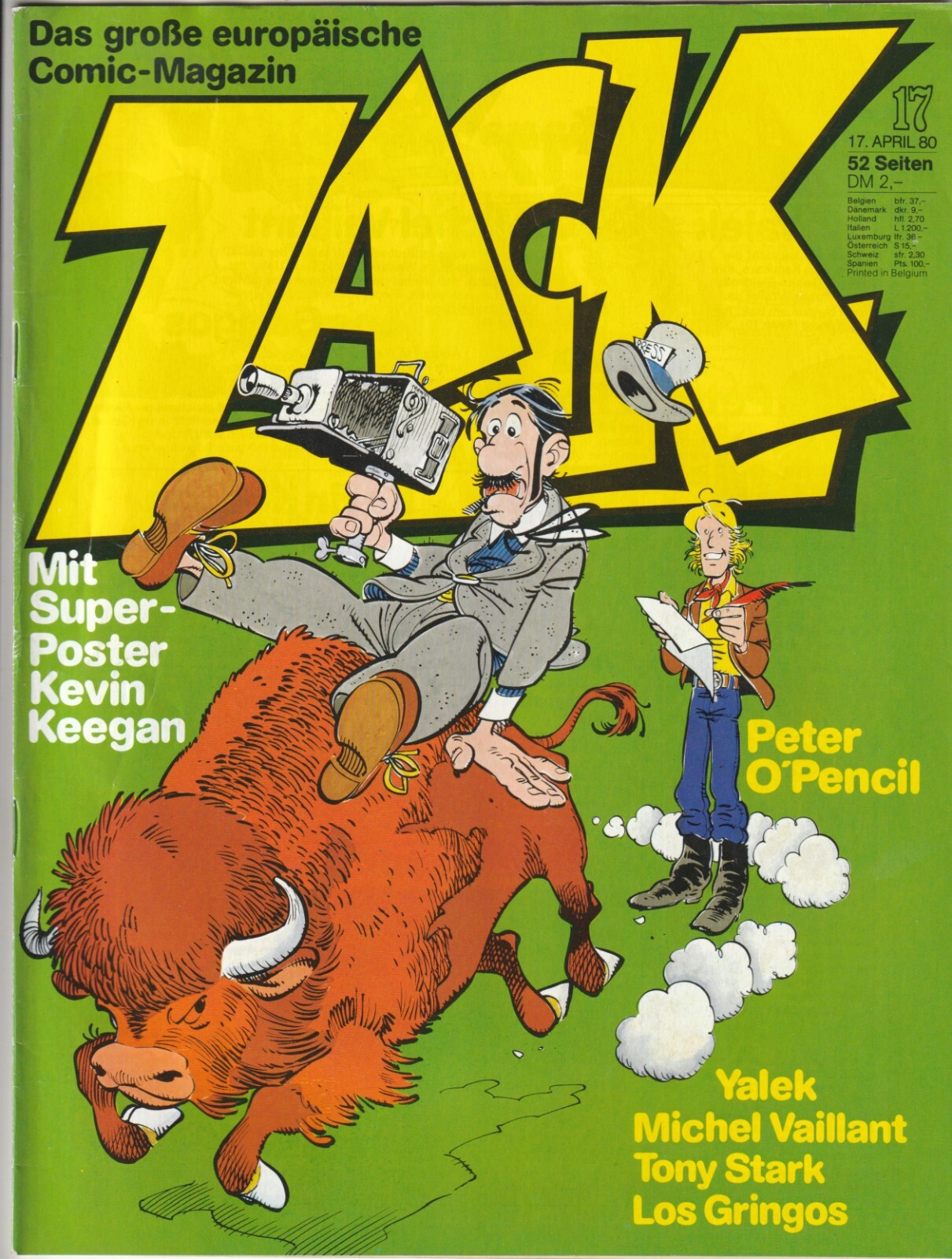 ✪ ZACK #17/1980 + Poster Kevin Keegan, Corallo COMICHEFT Z1- *Peter O'Pencil