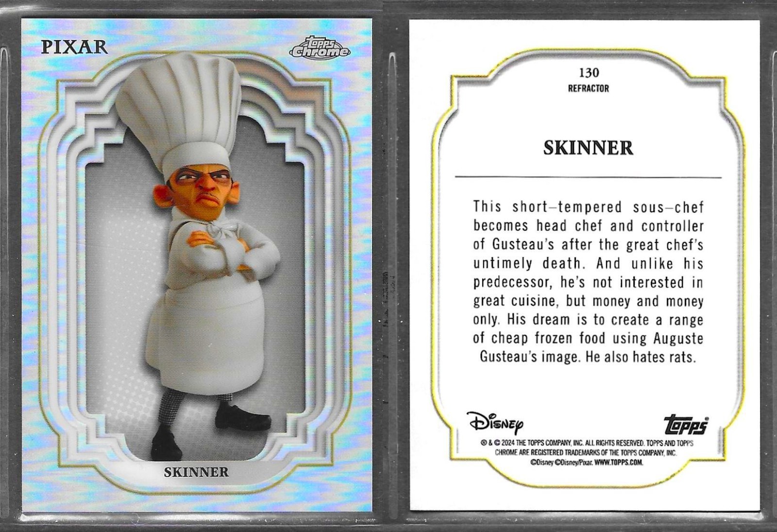 Topps Chrome Disney 2024 #130 Skinner Ratatouille Refractor Card EX