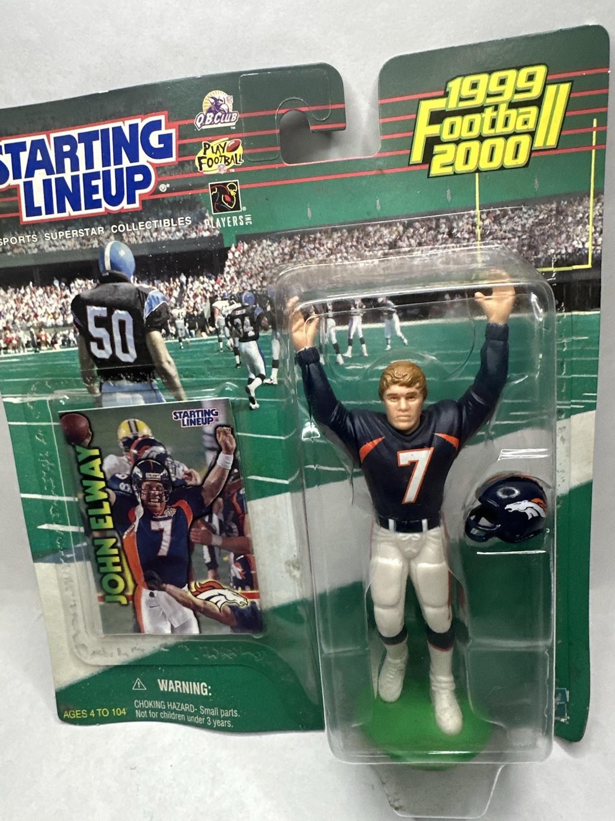 Starting Lineup John Elway 1999 Football 2000 Denver Broncos Figurina Cardata MOC