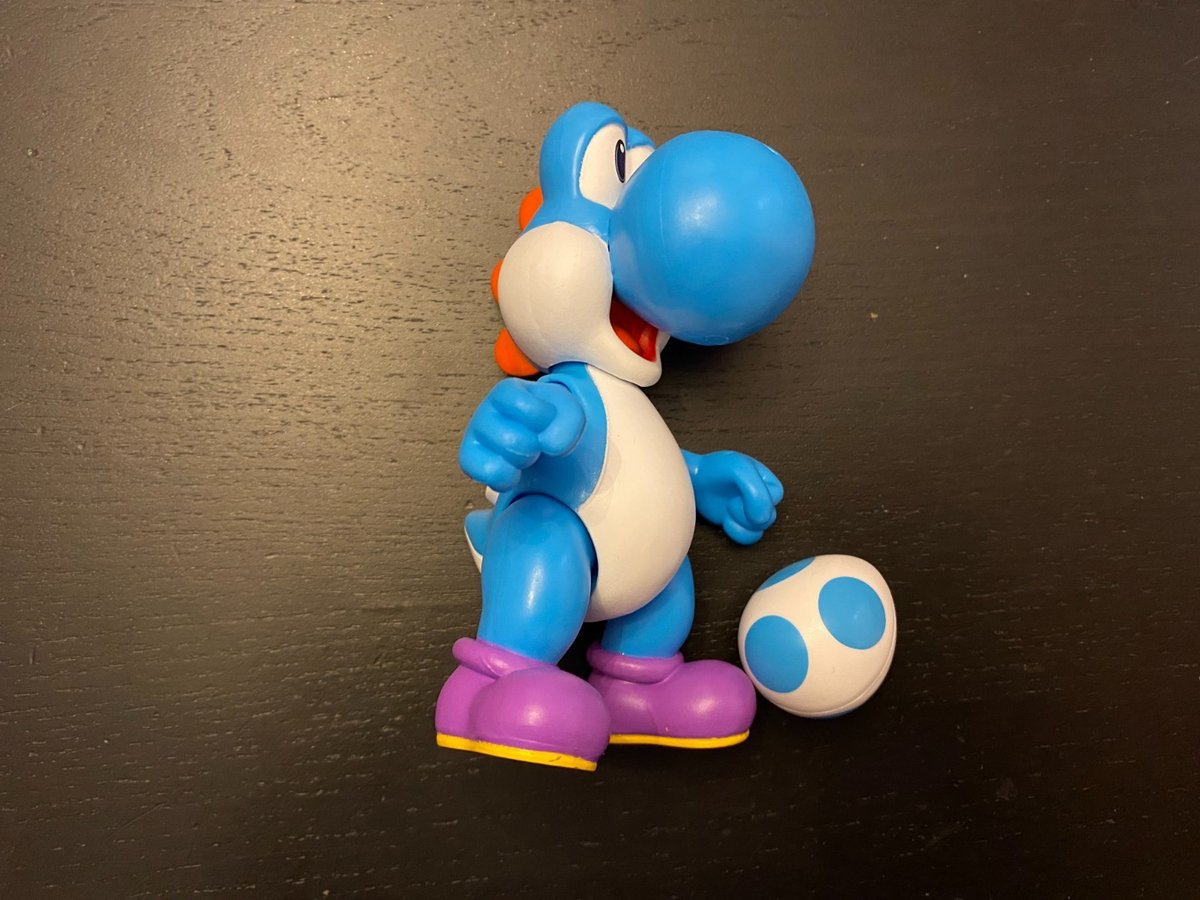 Modellino Yoshi Super Mario World of Nintendo 4 pollici azzurro