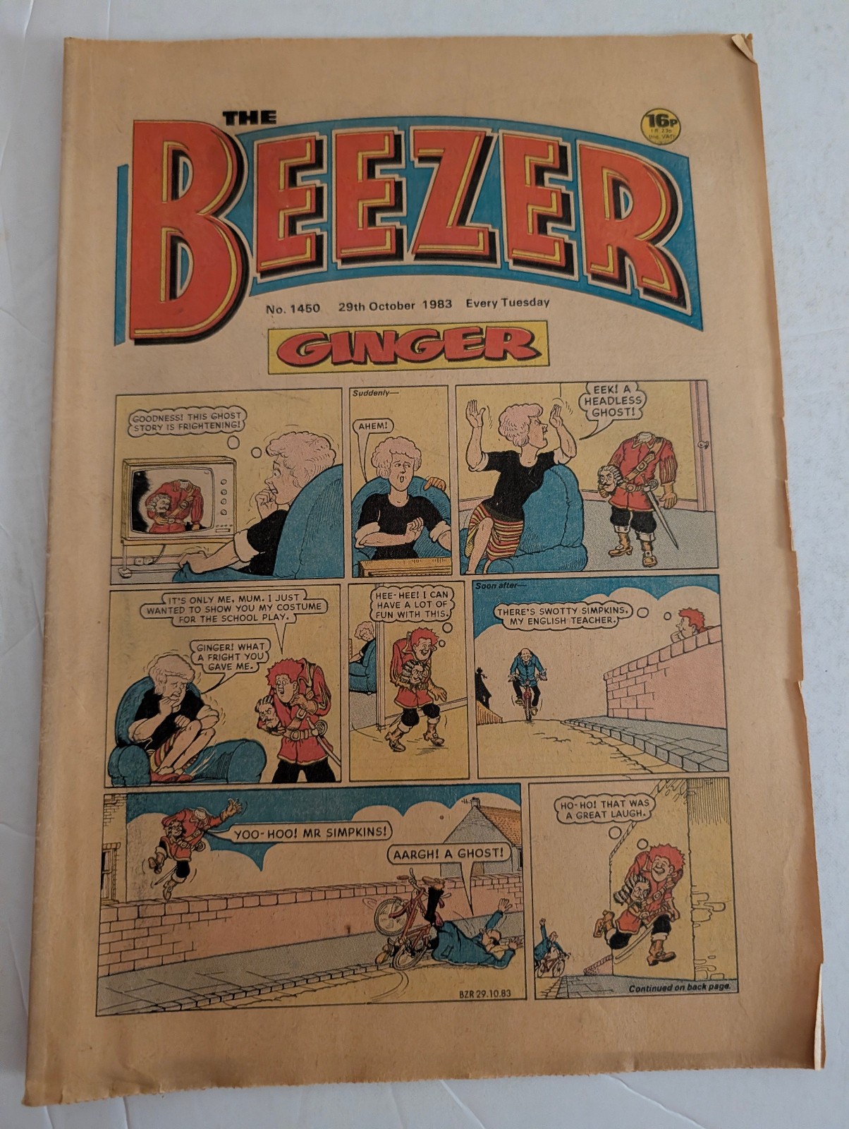 The Beezer Comic No 1450, October 29th 1983.