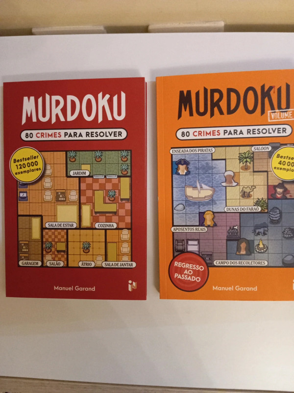 2 livros Manuel Garand "Murdoku 80Crimes para Resolver"