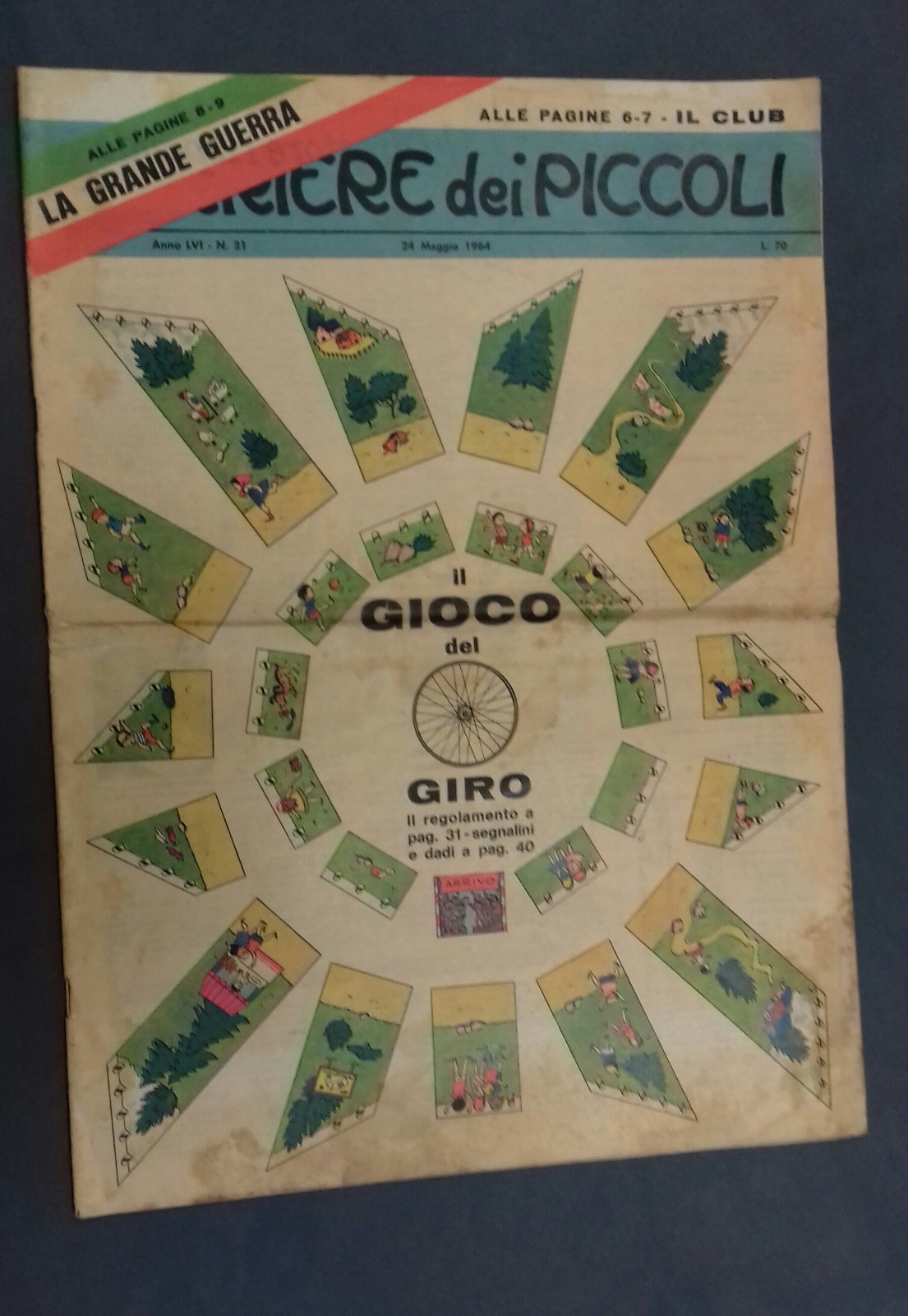 Corriere dei piccoli numero 21, senza inserto, Il gioco del Giro, 1964