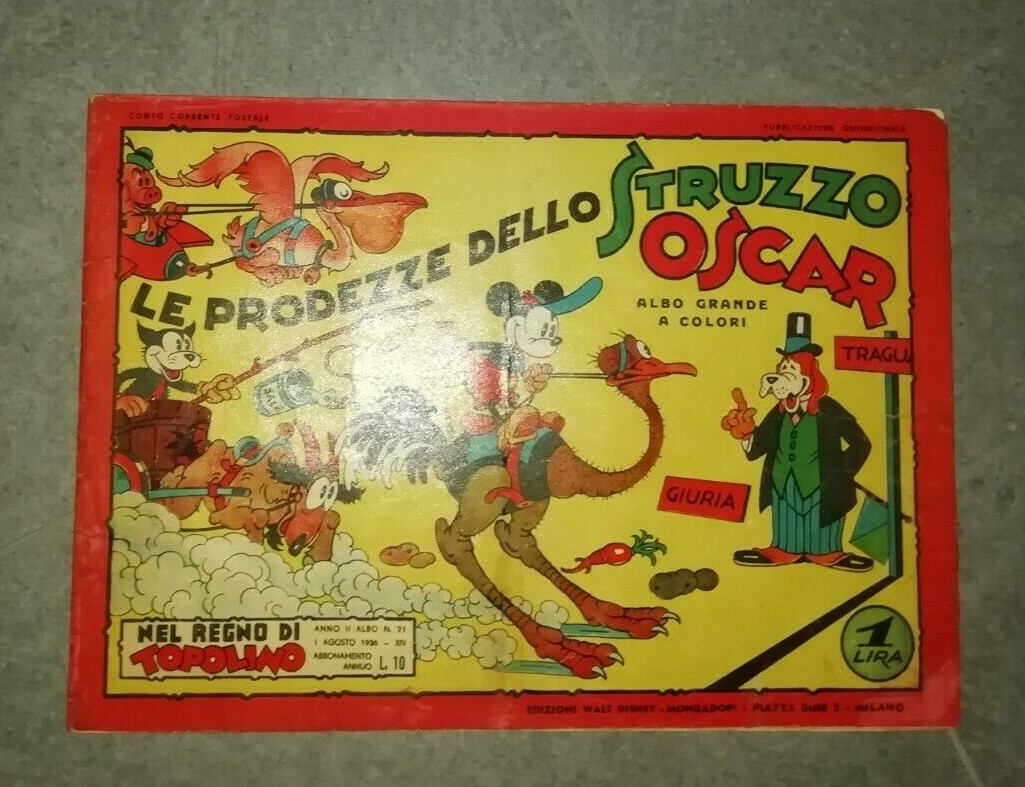 PRODEZZE DELLO STRUZZO OSCAR albi NEL REGNO DI TOPOLINO anteguerra mondadori '36