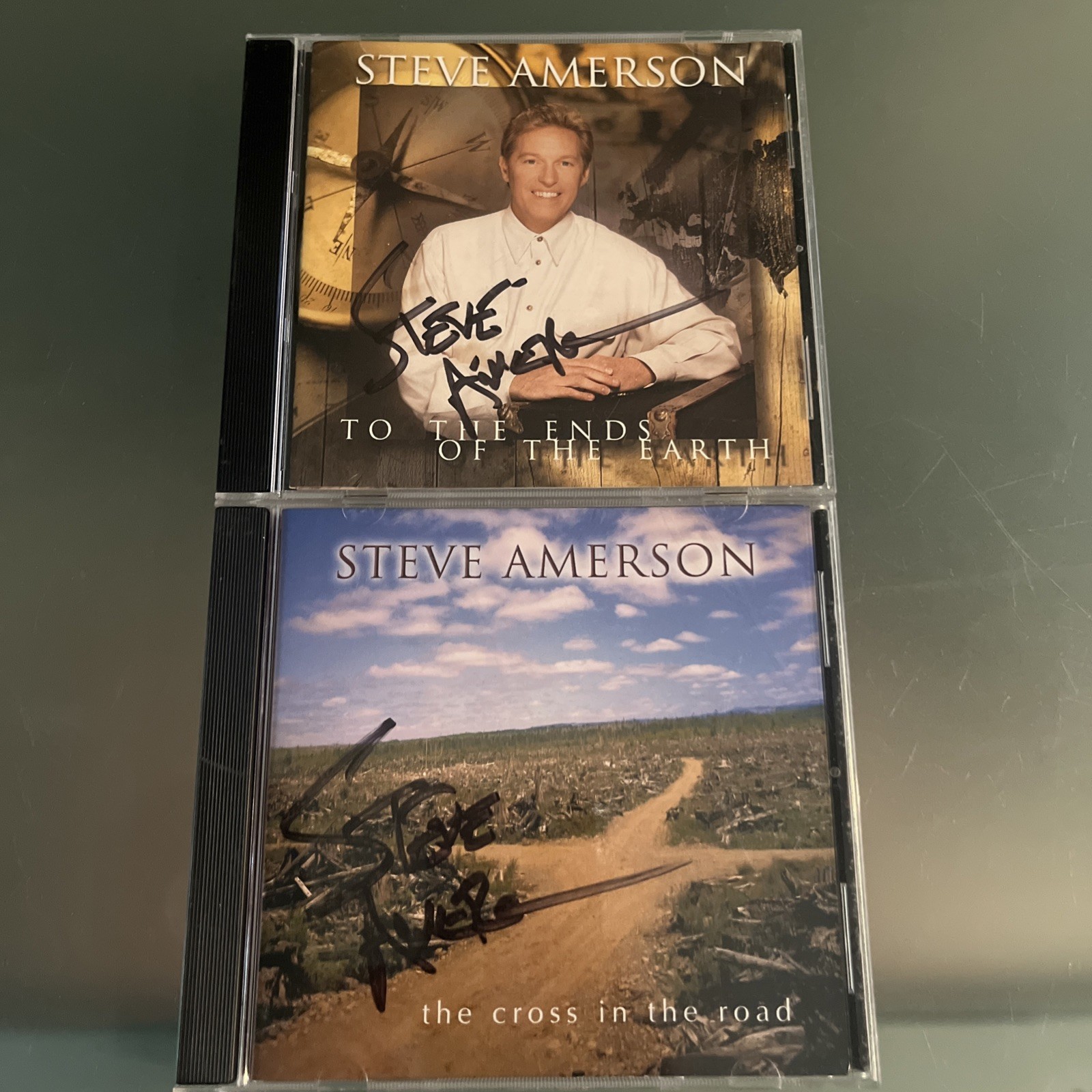 Steve Amerson 2 AUTOGRAPHED 💿 LOT: Cross In The Road & Ends Of The Earth EX!