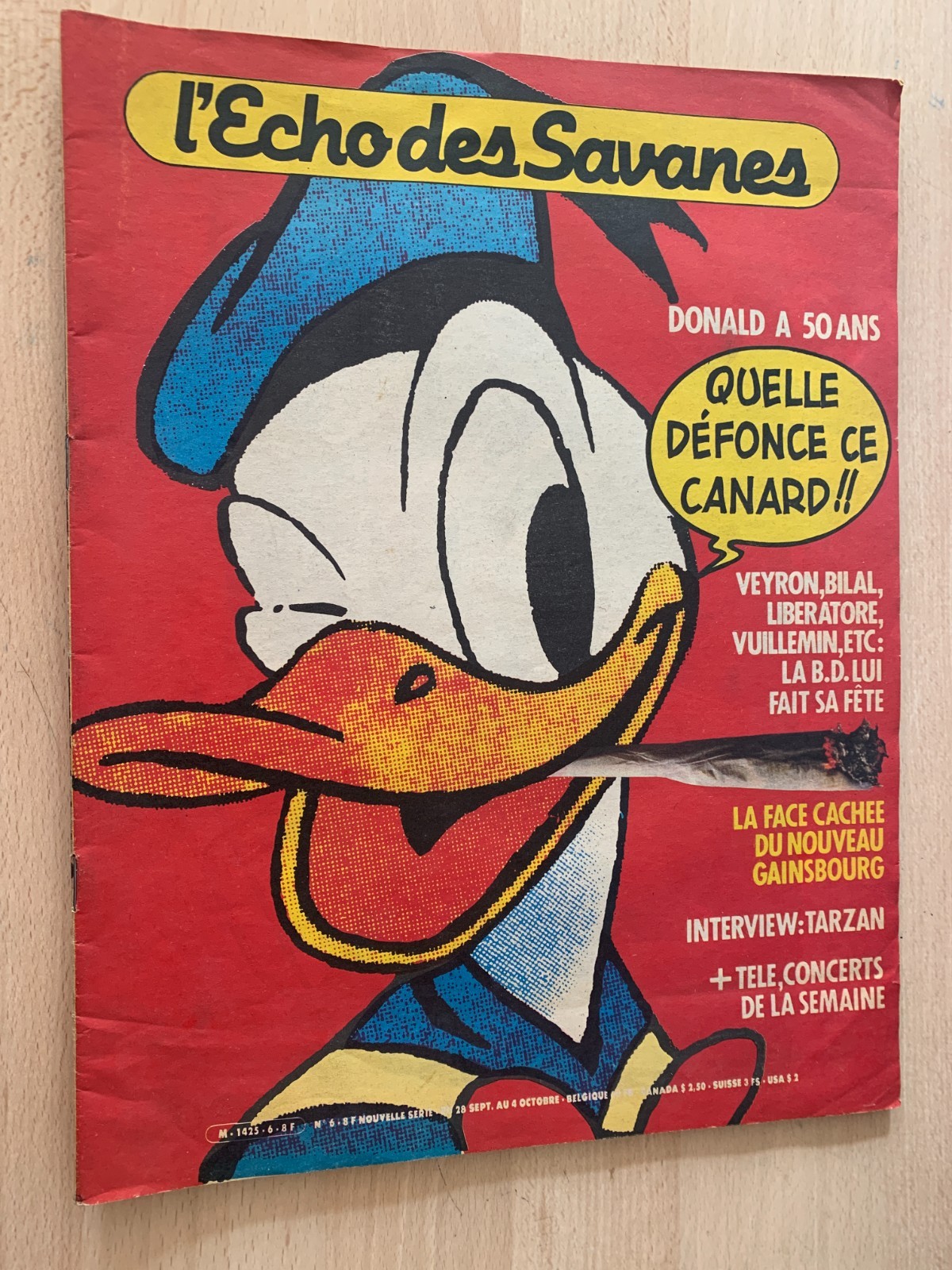 B.D Magazine "L'Echo des Savanes" n°6 du 28/10/1984;  Donald à 50 ans/ Gainsbour