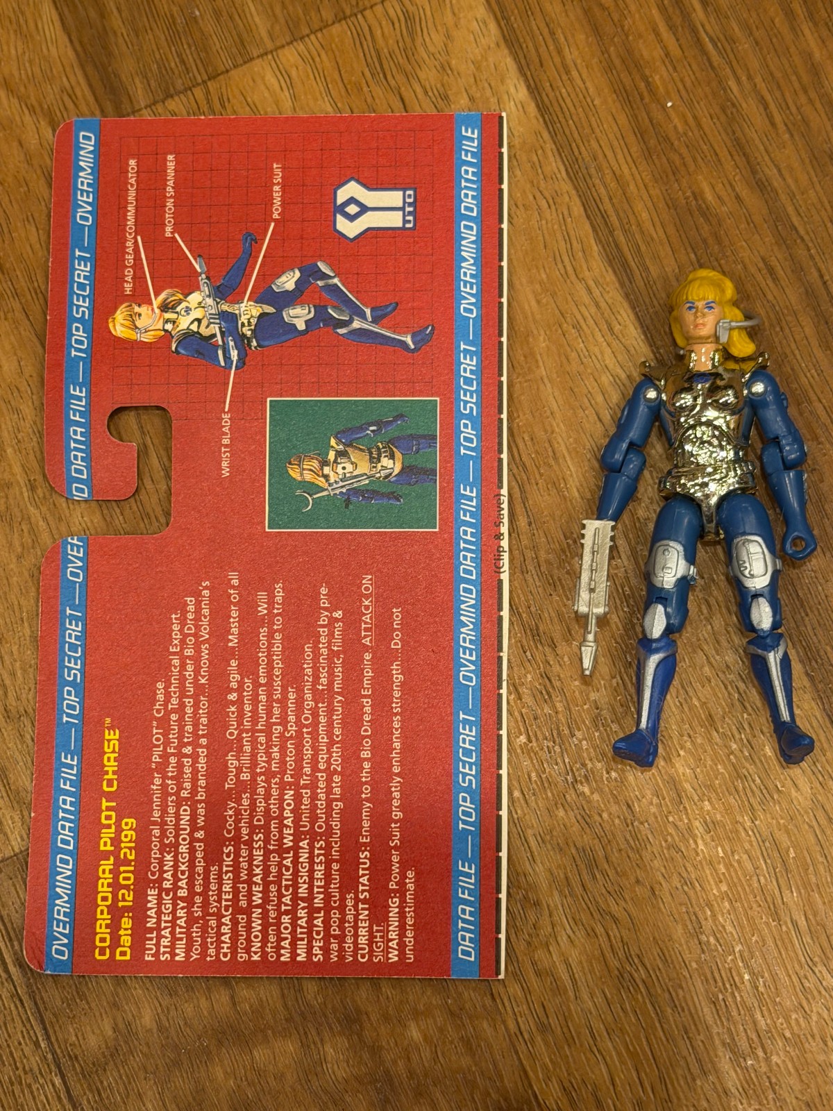 1987 Vintage Mattel Captain Power Corporal Pilot Chase 4" Action Figure Soldier