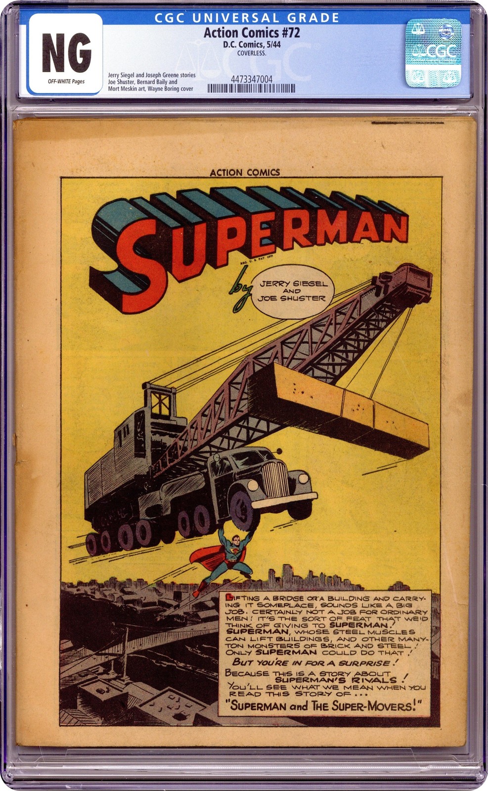 Action Comics (1938 DC) 72 CGC senza copertina 4473347004