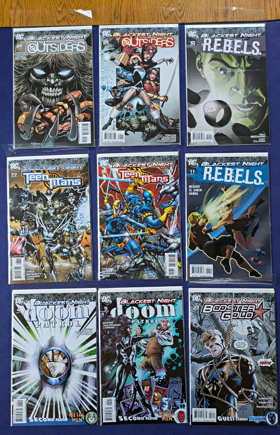 Lotto fumetti DC Comics Blackest Night 2010 Outsiders R.E.B.E.L.S. Teen Titans