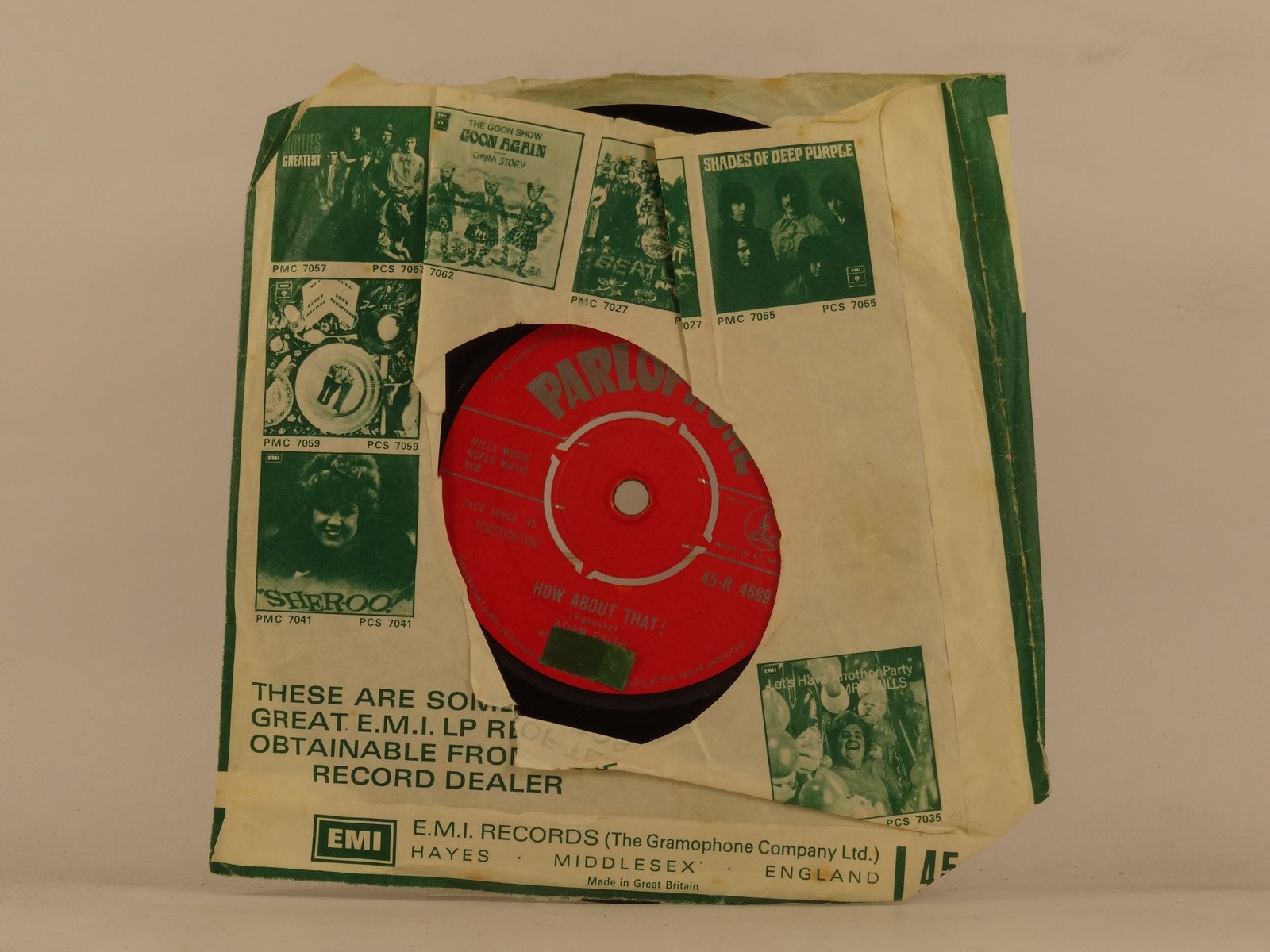 ADAM FAITH HOW ABOUT THAT/WITH OPEN ARMS (128) 2 Track 7" Single plus Company Sl
