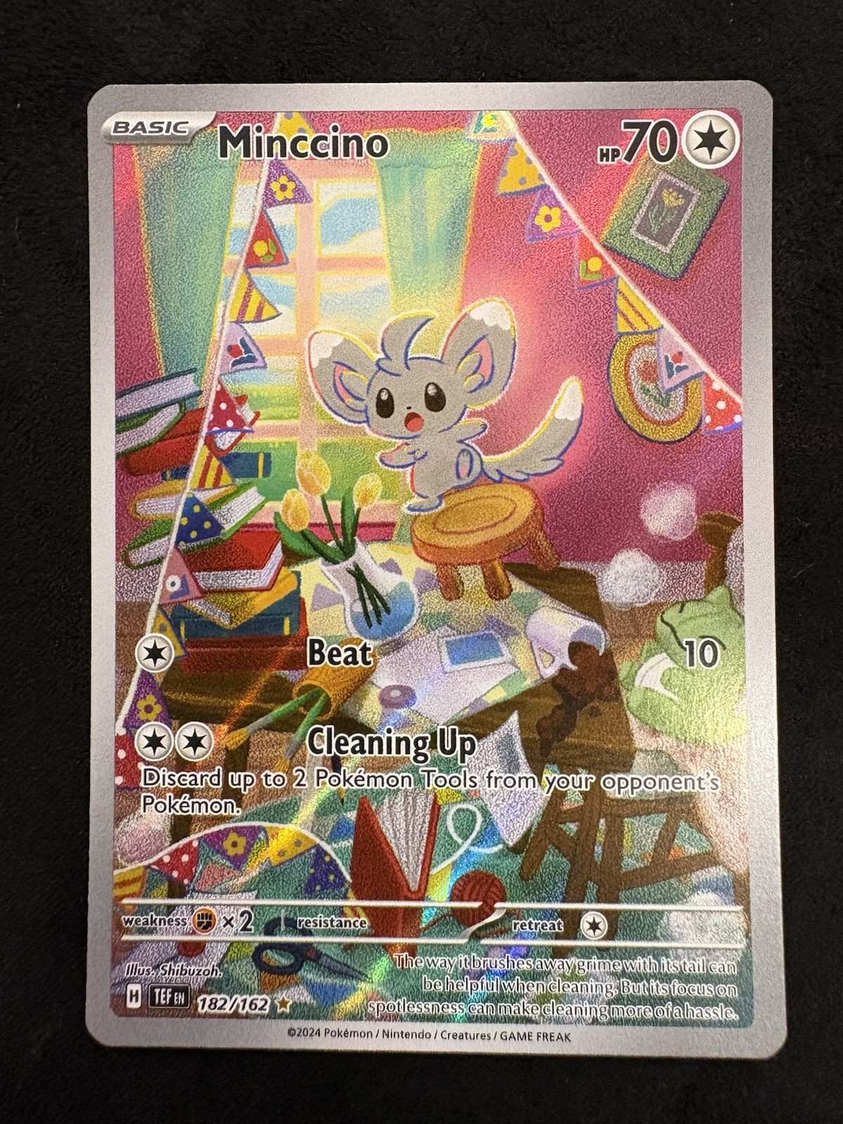 Minccino 182/162 ILLUSTRATION RARE TEMPORAL FORCES POKEMON HOLO - NM