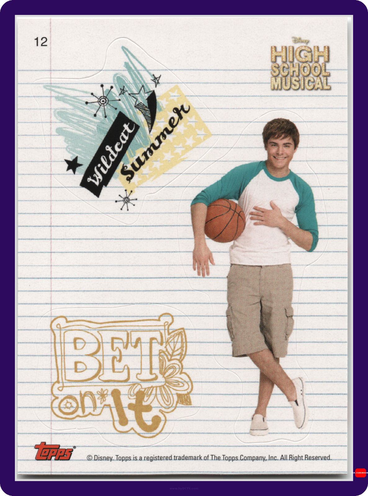 YELLOW BORDER PUZZLE 2008 TOPPS HIGH SCHOOL MUSICAL STICKER ⌁ #12