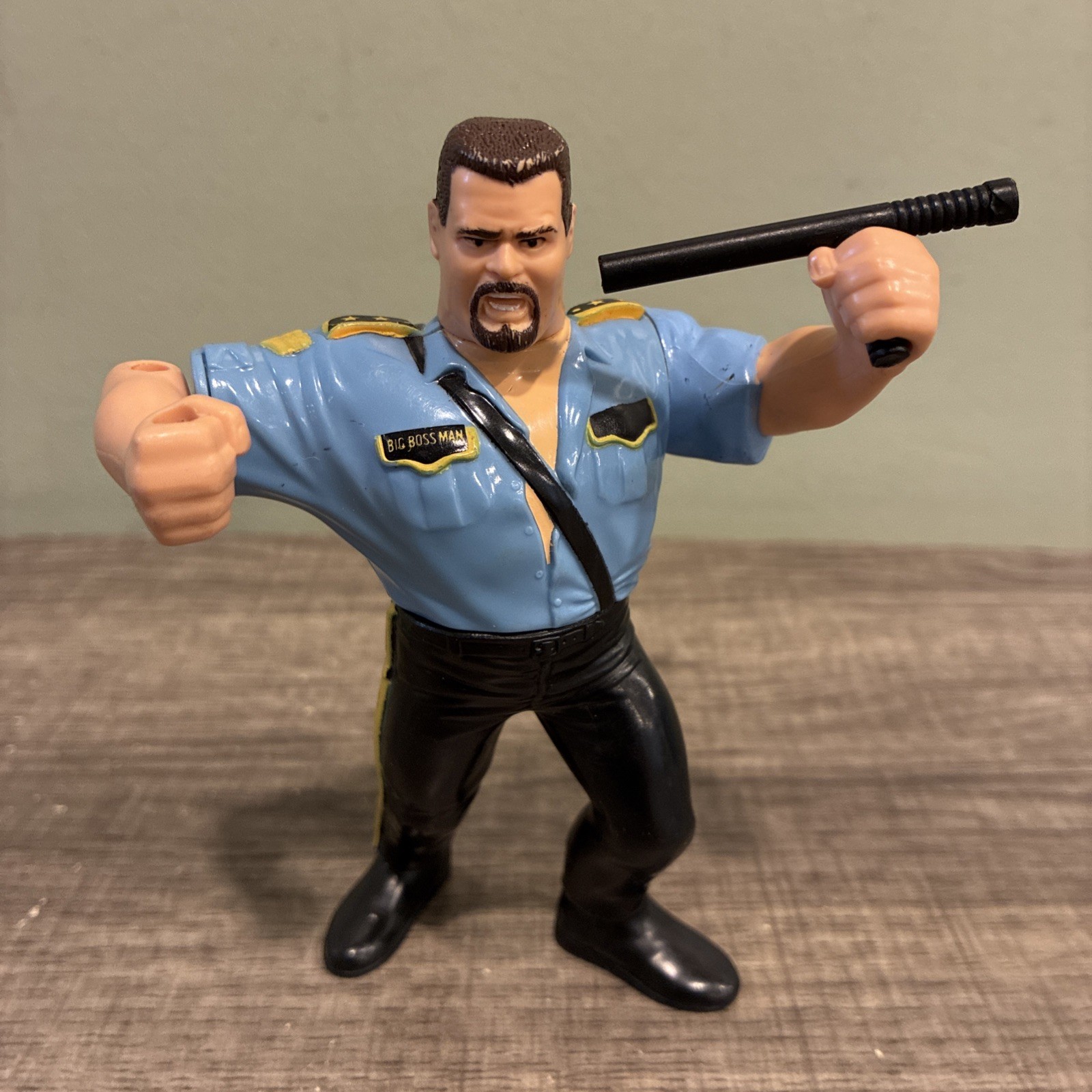 WWF Hasbro S3 Big Boss Man w/ Nightstick!! Action Works Titan Sports