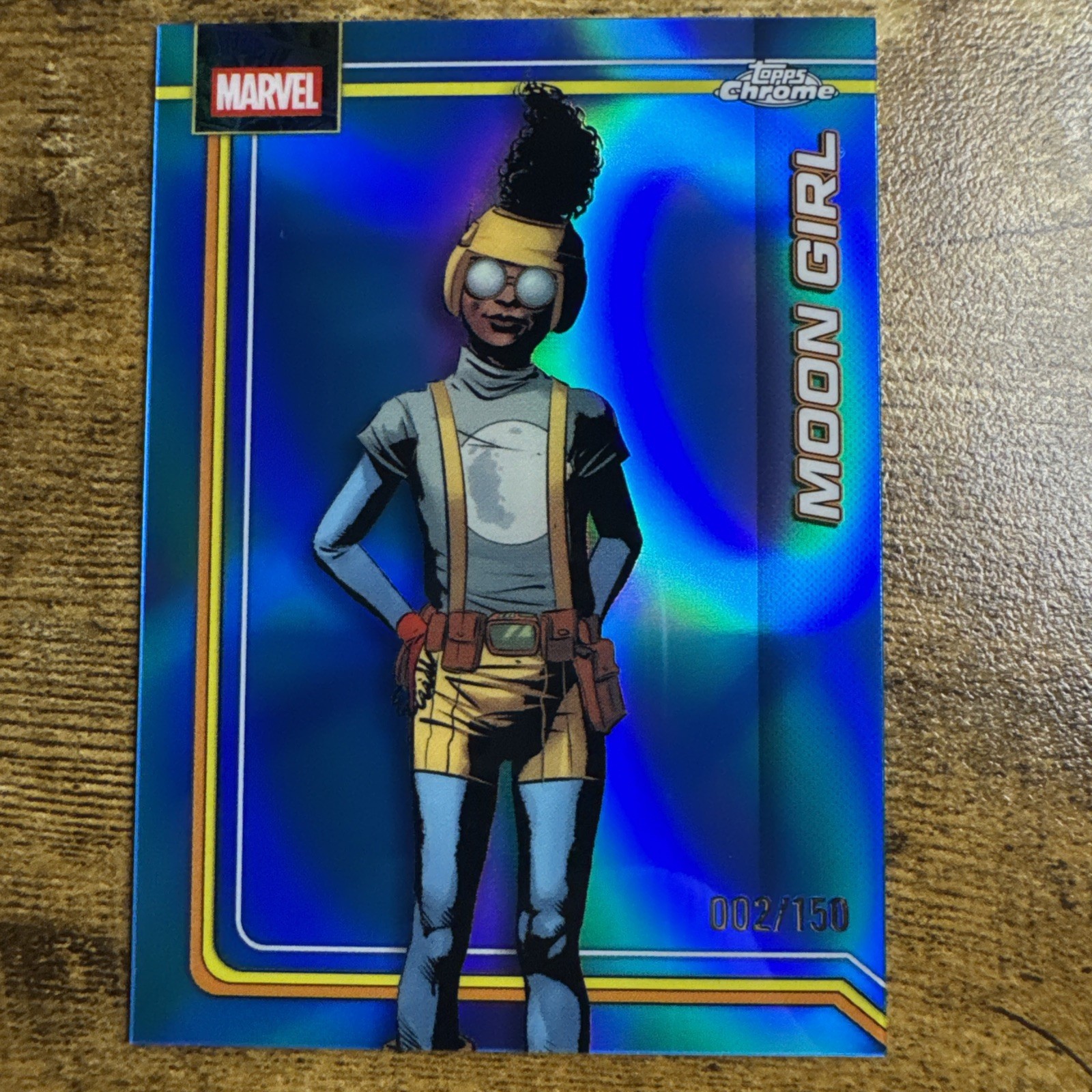 2026 Topps Chrome Marvel #138 Moon Girl rifrattore blu /150