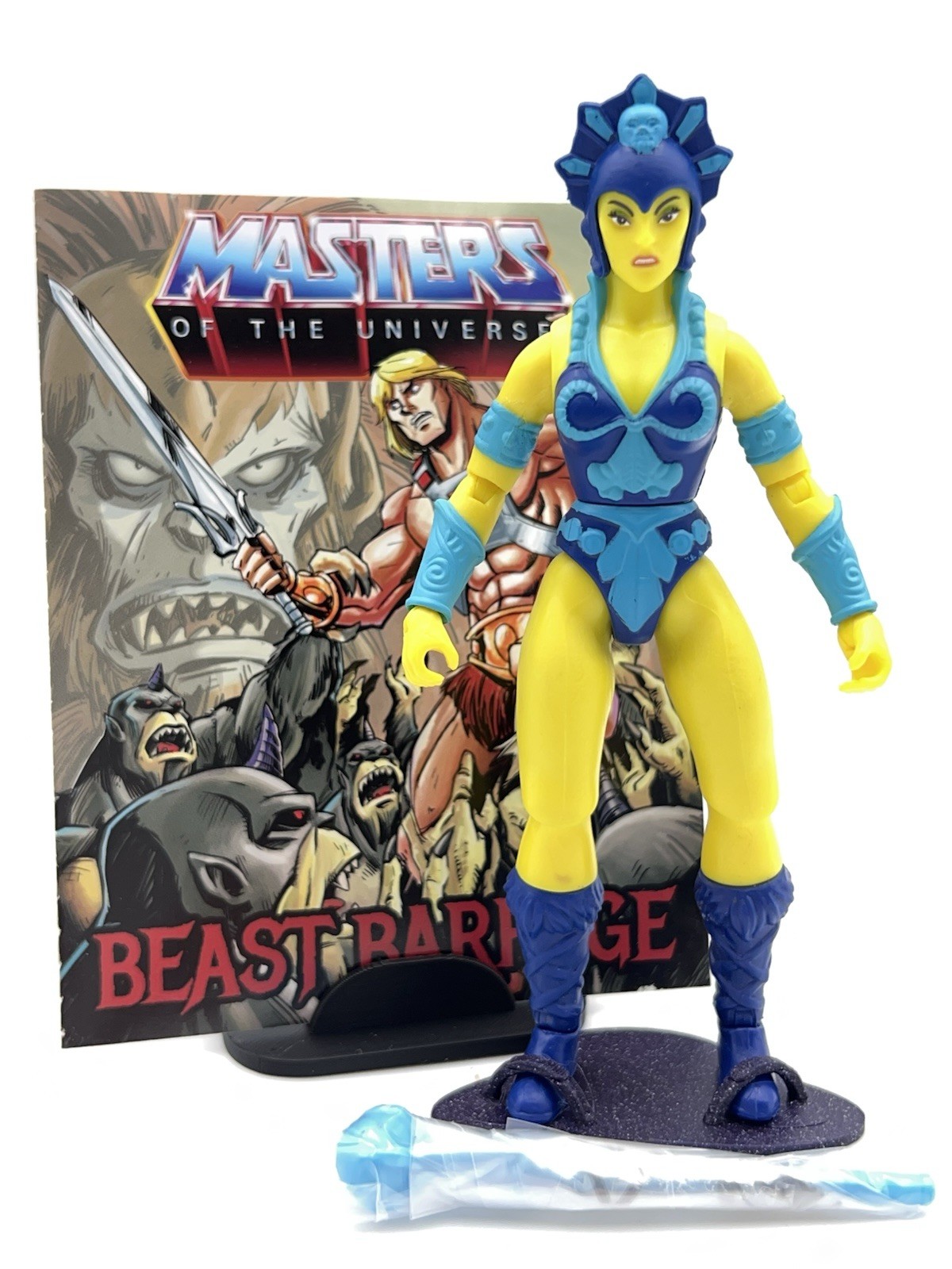 Mattel MOTU EVIL-LYN Origins 2020 Complete w/ Comic & Stand | Clean | Ships Free